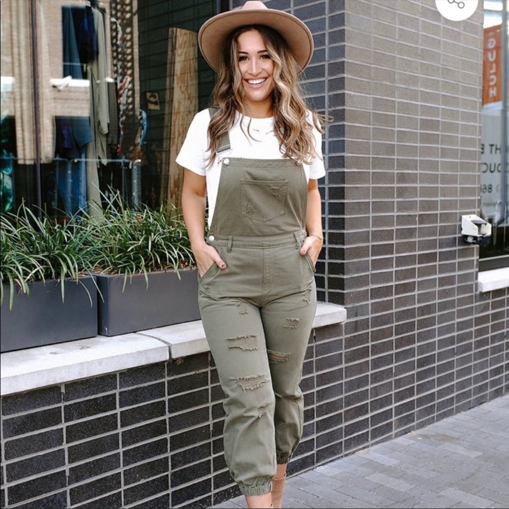 Olive green overalls